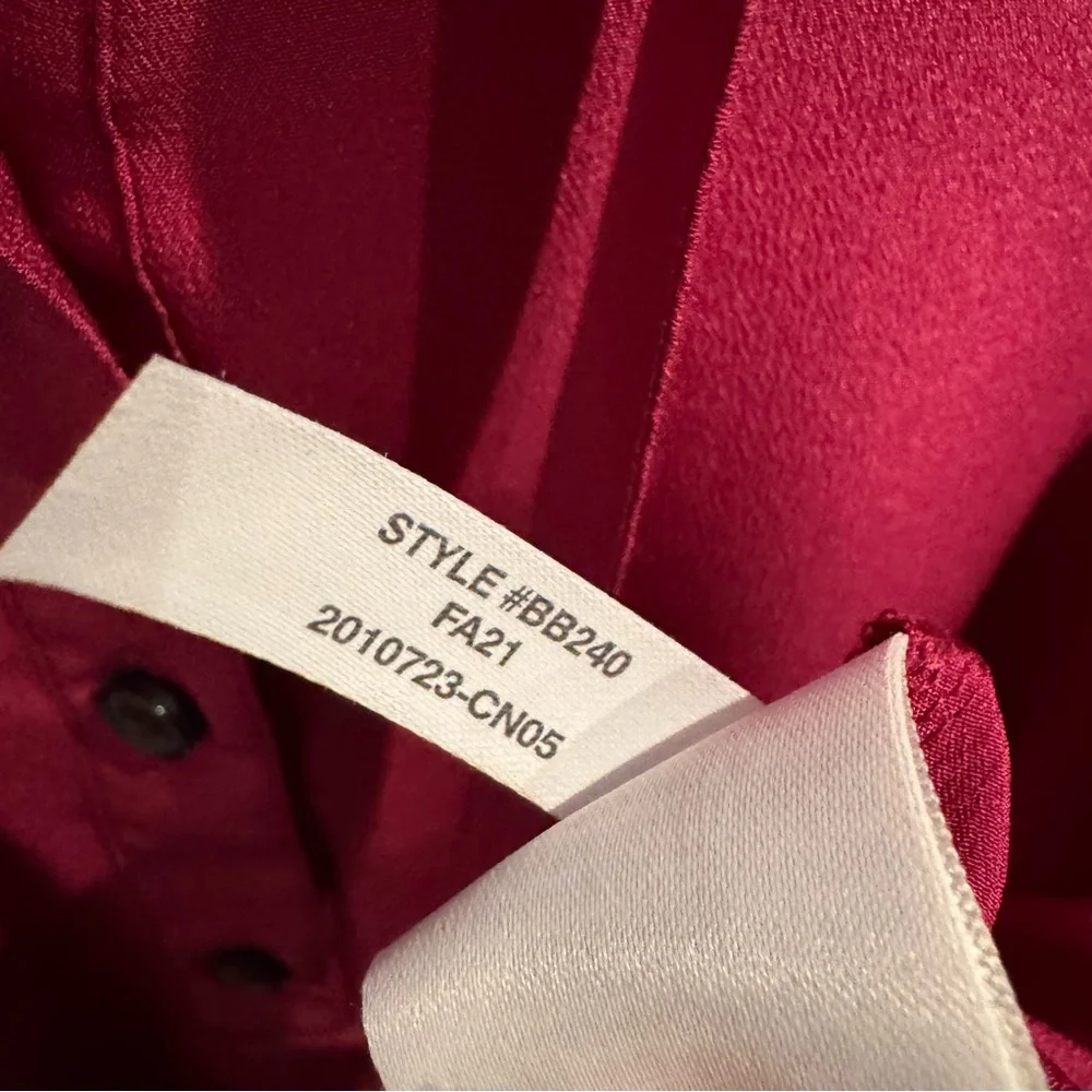 NEW J. Crew Classic-Fit Ruffle Neck Silk Popover Shirt in Pink, Size 4